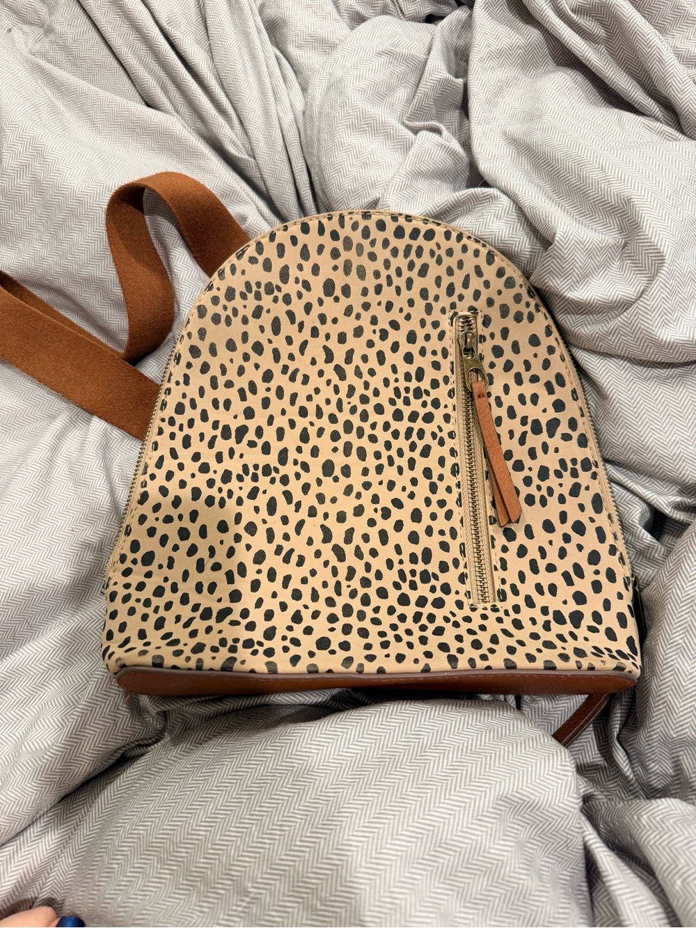 Universal Thread Leopard Spot Mini Backpack in Tan and Black